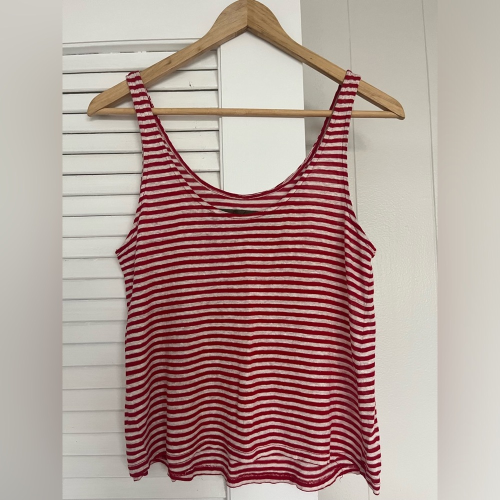 Enza Costa striped linen tank
